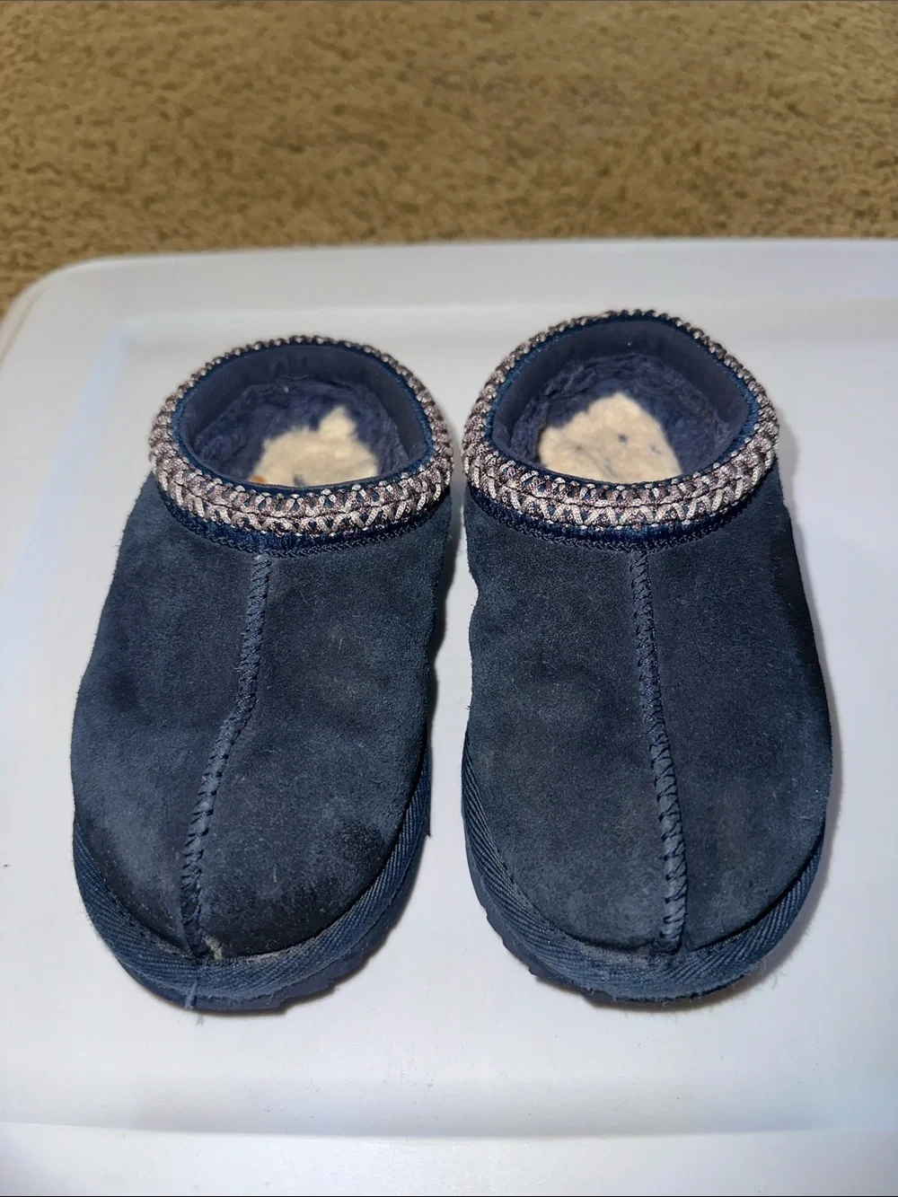 Kids UGG Navy Cozy Slip-On Slippers